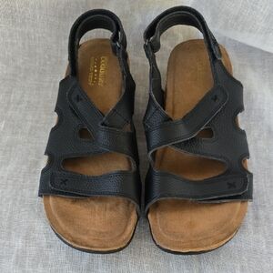 Black Leather Women's Sandals